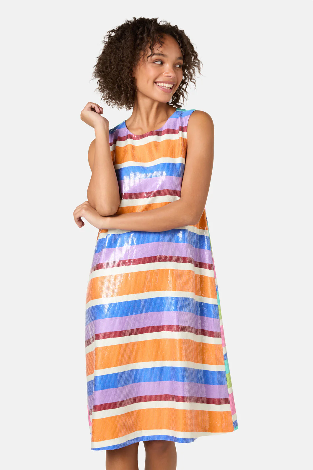 Holiday Stripe Sequin Dress - Image 6