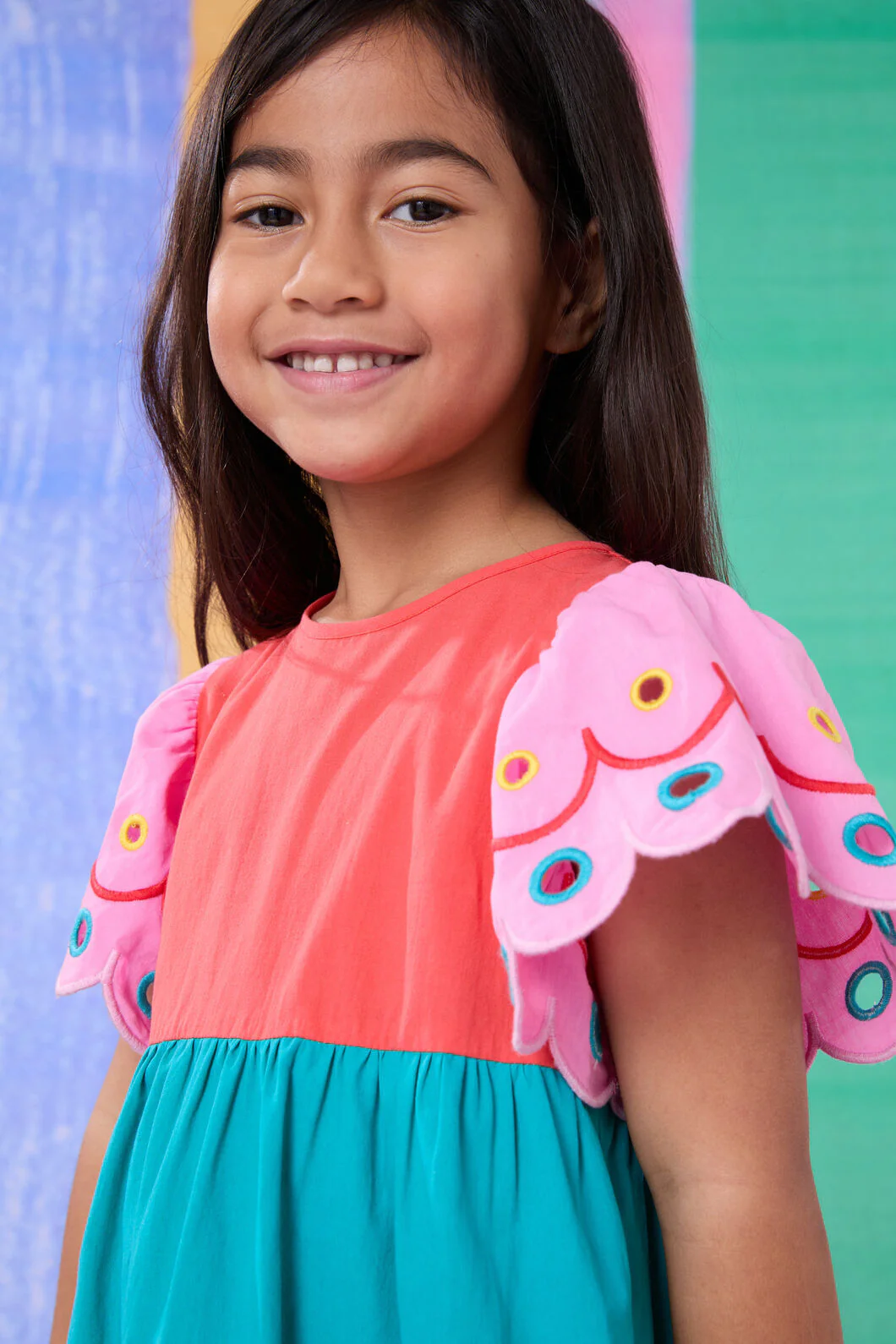 Spliced Emb Kids Dress - Image 5